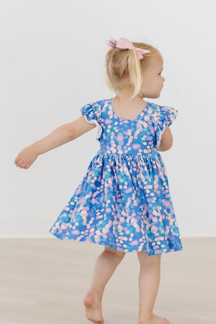 Shimmer &amp; Shine Flutter Sleeve Twirl Dress