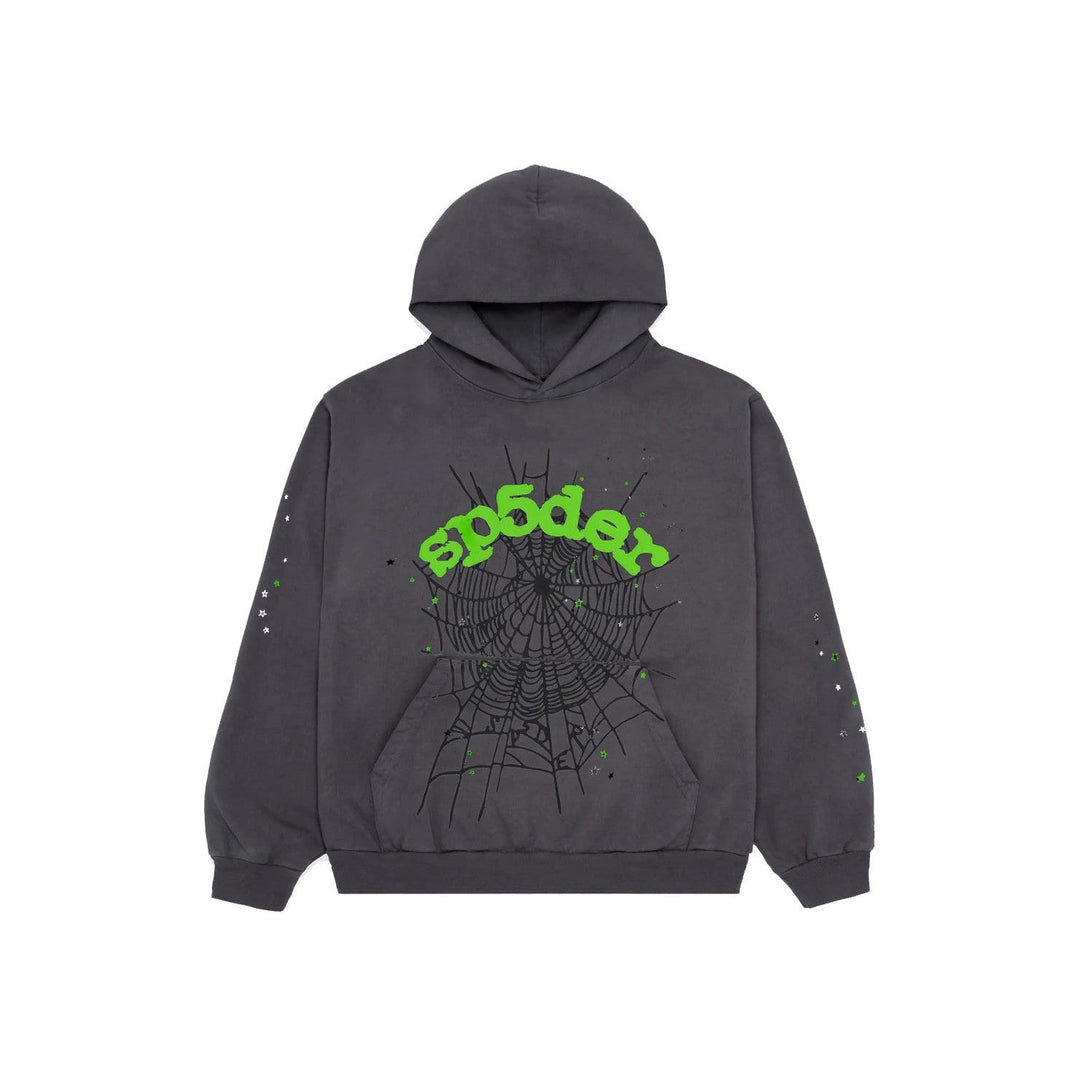Sp5der Wait Web Hoodie Slate Grey