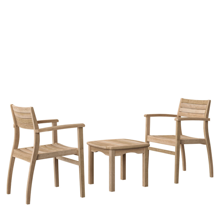 Intan Teak Side Table &amp; 2 Ninia Chairs