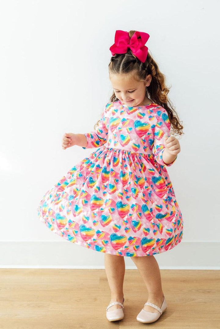 Sugar &amp; Spice 3/4 Sleeve Pocket Twirl Dress
