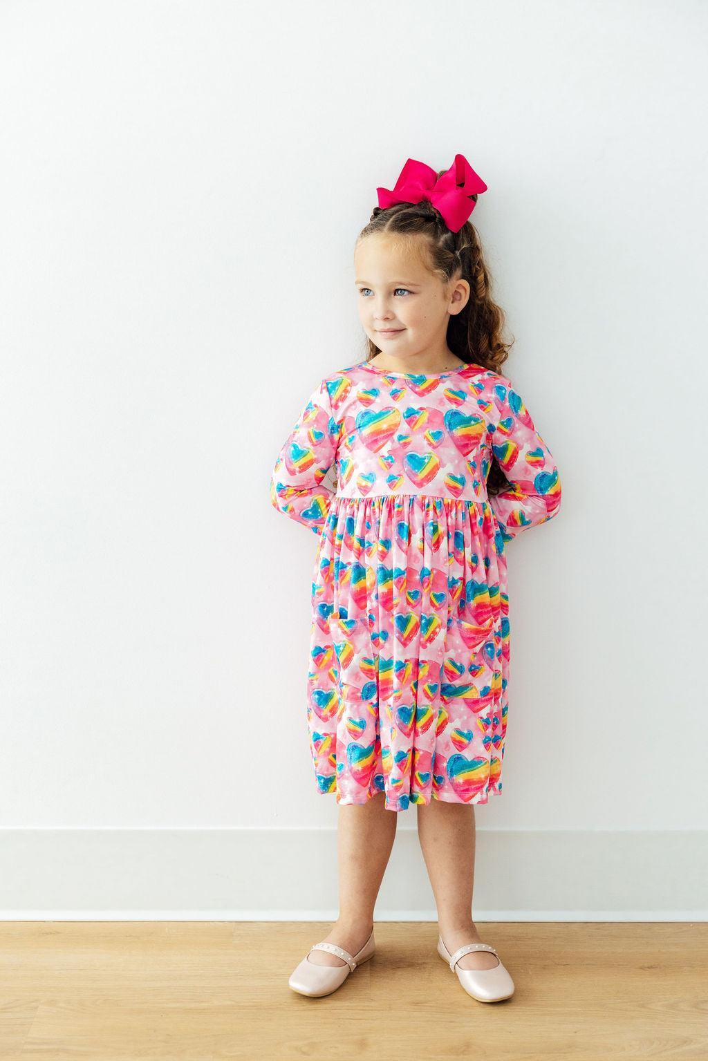 Sugar &amp; Spice 3/4 Sleeve Pocket Twirl Dress