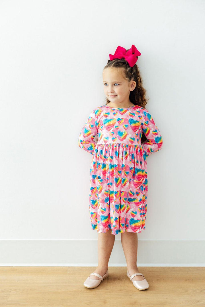 Sugar &amp; Spice 3/4 Sleeve Pocket Twirl Dress