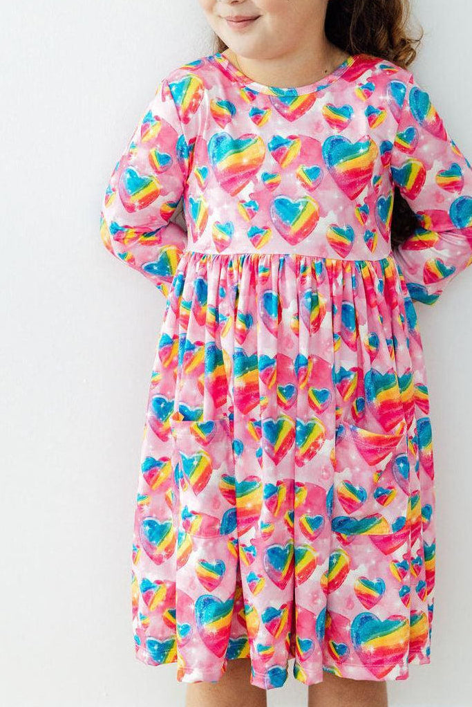Sugar &amp; Spice 3/4 Sleeve Pocket Twirl Dress