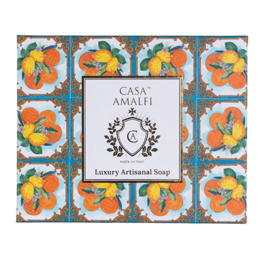 Casa Amalfi Scented Soap Bar with Ceramic Soap Dish Summer in Sorrento