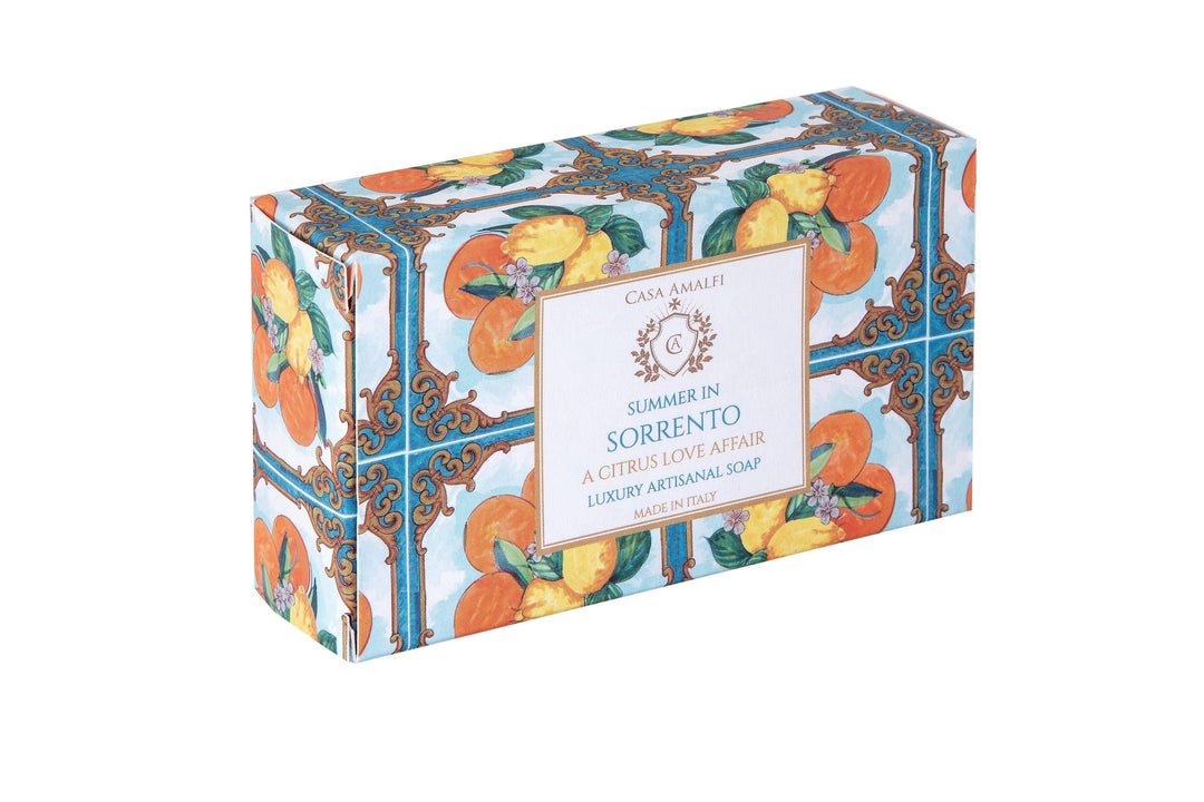 Casa Amalfi Scented Soap Bar with Ceramic Soap Dish Summer in Sorrento