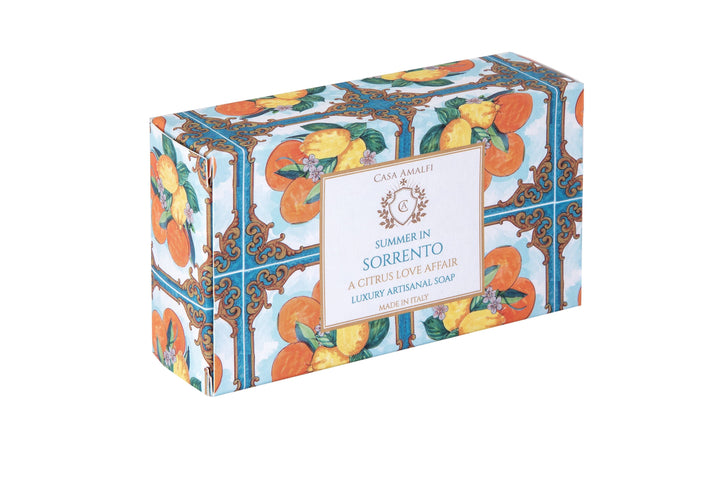 Casa Amalfi Scented Soap Bar with Ceramic Soap Dish Summer in Sorrento
