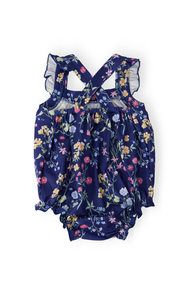 Sunny Meadow Ruffle Cross Back Romper