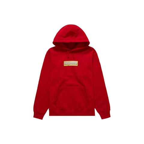 Supreme Bling Box Logo Hooded Sweatshirt Red