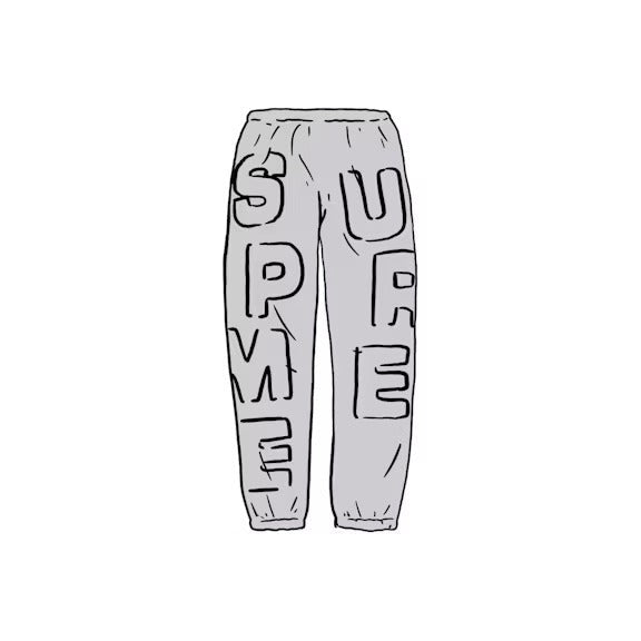 Supreme Cutout Letters Sweatpant Heather Grey