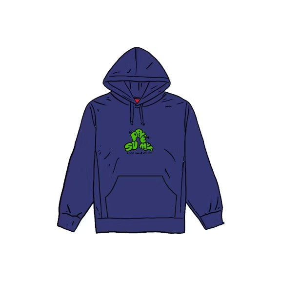 Supreme Don't Care Hooded Sweatshirt Washed Navy