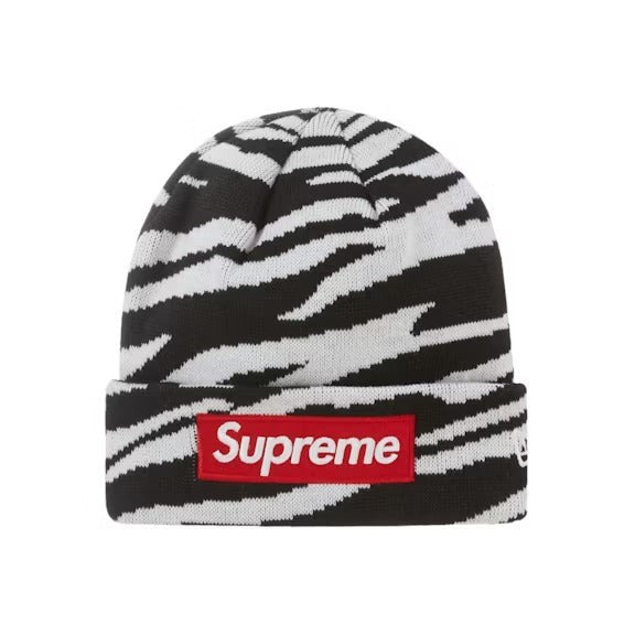 Supreme New Era Box Logo Beanie (FW22) Zebra