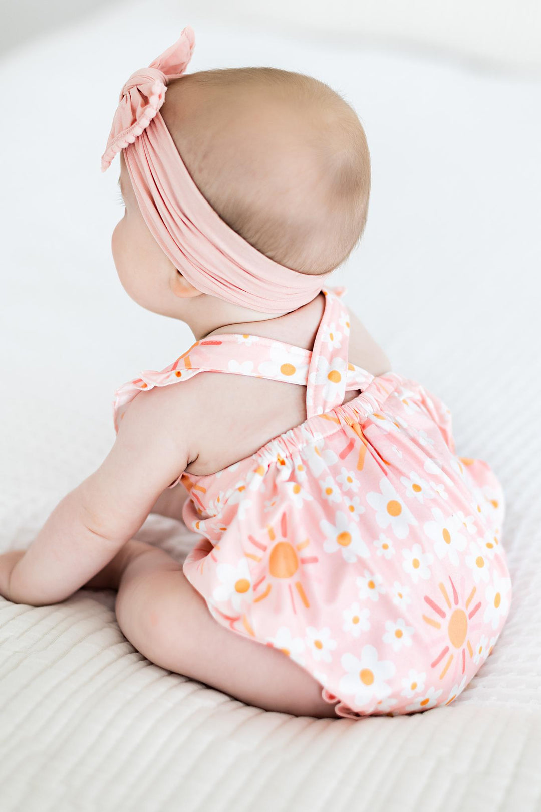 Sweet &amp; Sunny Ruffle Cross Back Romper