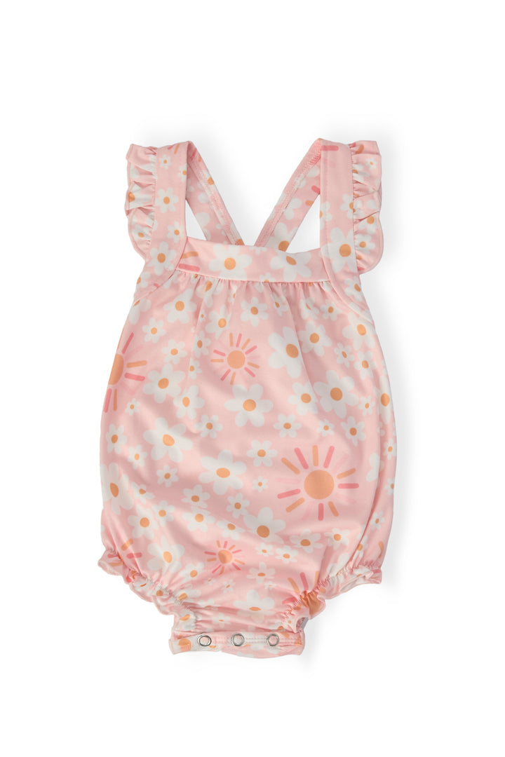 Sweet &amp; Sunny Ruffle Cross Back Romper