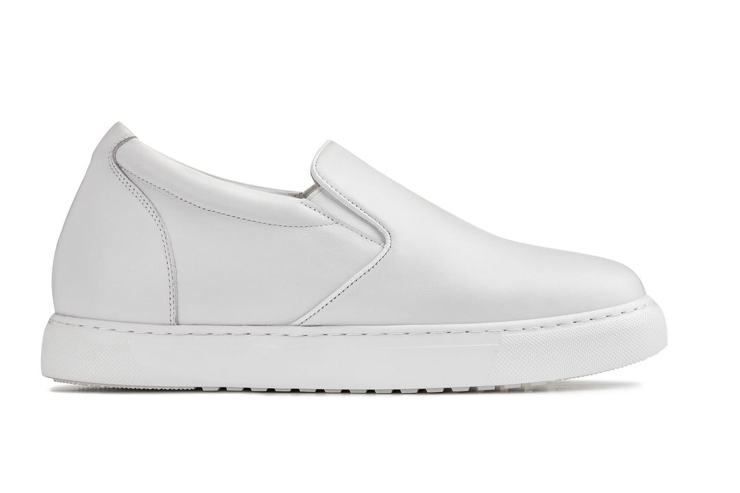 CALTO - T1022 - 2.6 Inches Taller (White) - Lightweight Nappa Leather Loafer
