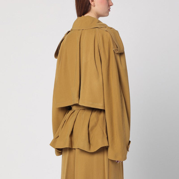 The Andamane Double-Breasted Overcoat In Ochre Yellow Women