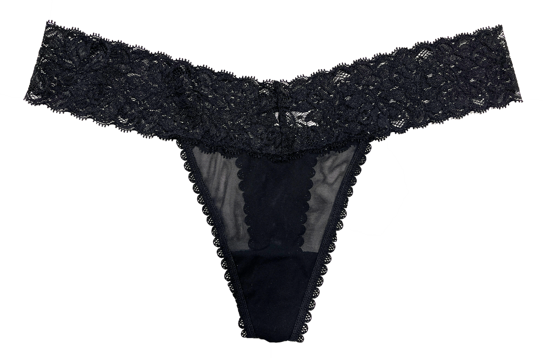 Mesh and Lace Classic Thong, XS- 2X