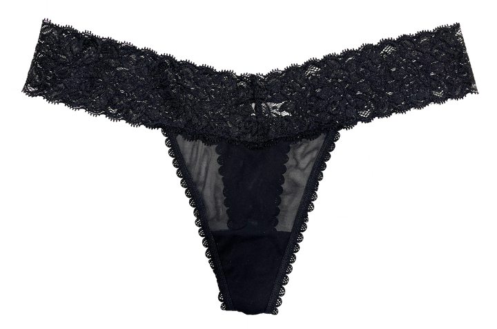 Mesh and Lace Classic Thong, XS- 2X