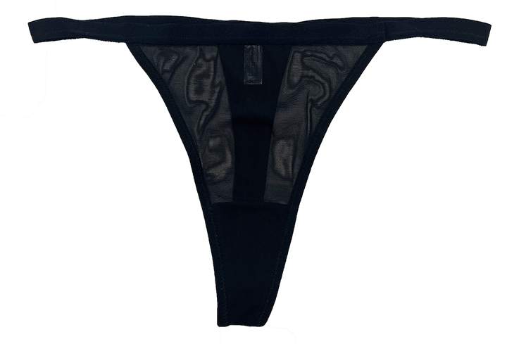 Mesh Thong with Elastic Waist, XS-2X