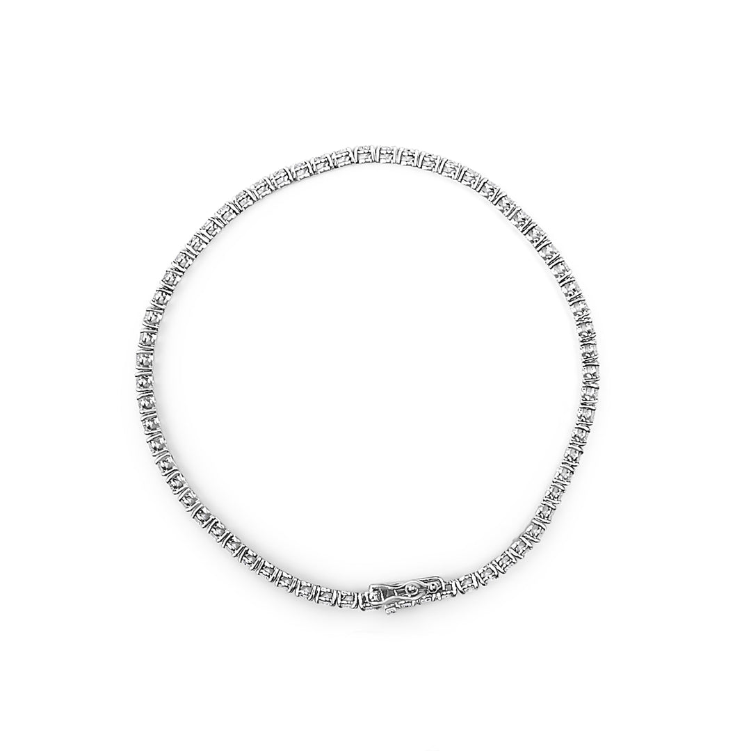 14K White Gold 3.00 Ctw Diamond Classic Standard 4 Prong Set Tennis Bracelet