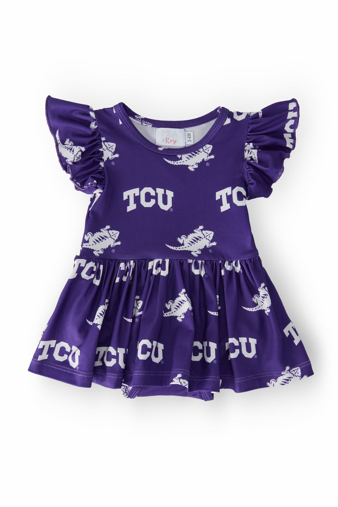 TCU Purple Frog S/S Flutter Twirl Bodysuit