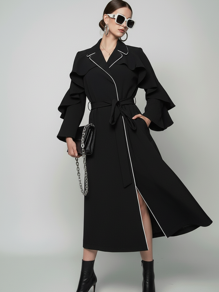 TRIBECA Ruffle Long Coat BYMANYC ® New York