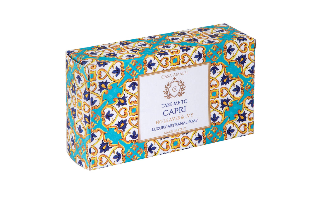 Casa Amalfi Scented Soap Bar with Ceramic Soap Dish Take Me To Capri