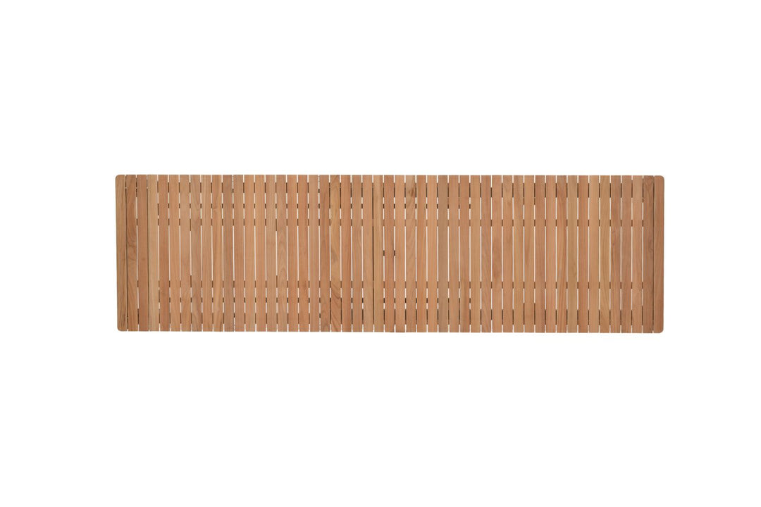 Topaz Dark Teak and Aluminum Rectangular Extendable Table