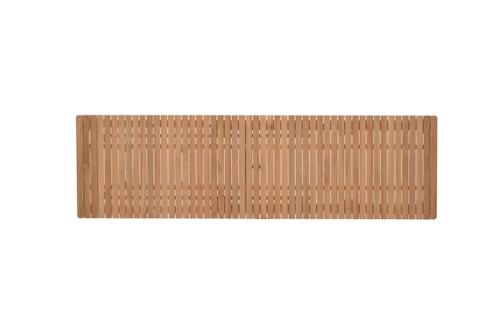 Topaz Dark Teak and Aluminum Rectangular Extendable Table