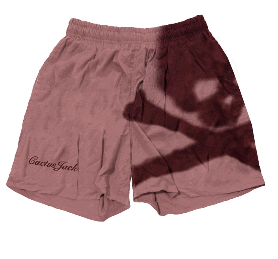 Travis Scott Cactus Jack For Mastermind Skull Shorts Washed Red