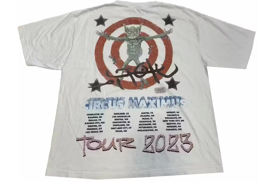 Travis Scott Utopia Circus Maximus 2023 Tour III Tee White
