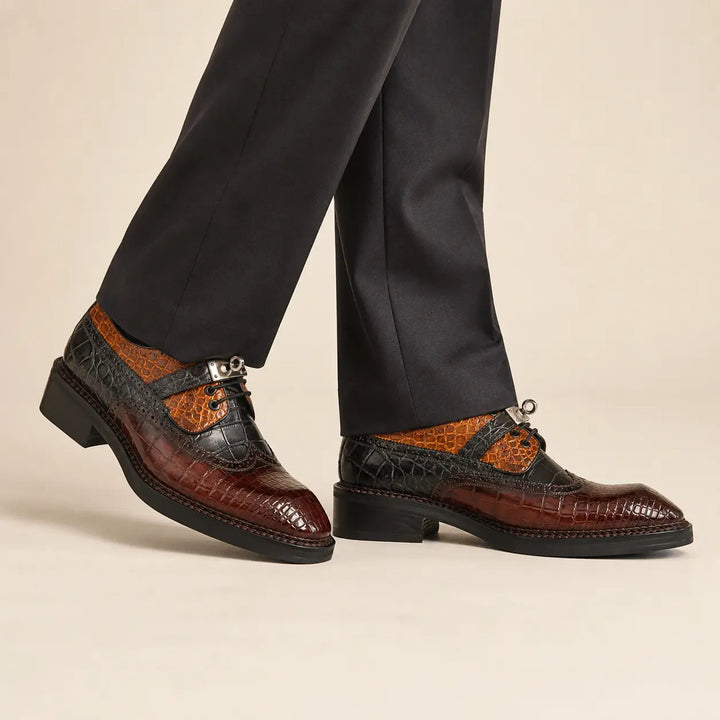 Nile Croc Buckle Wingtip Derby