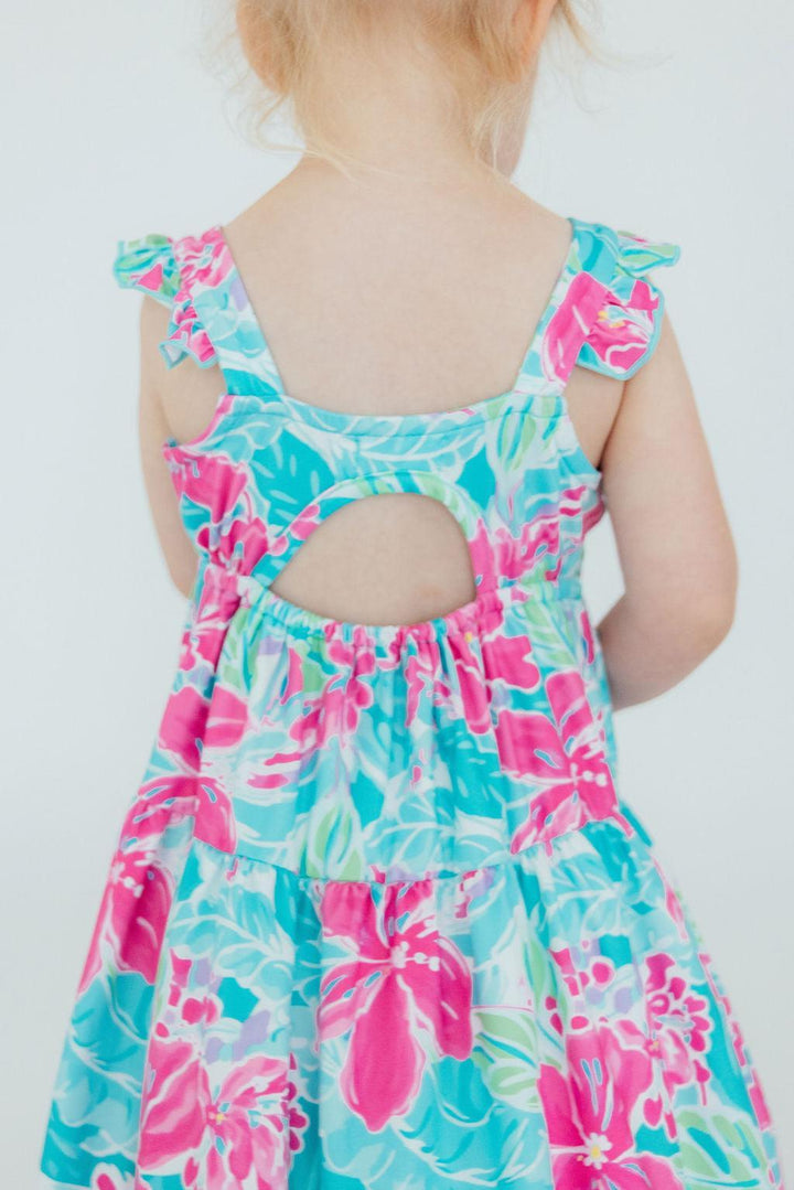 Tropical Punch Ruffle Maxi Dress