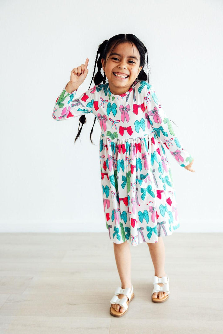 Twirls &amp; Ties L/S Pocket Twirl Dress