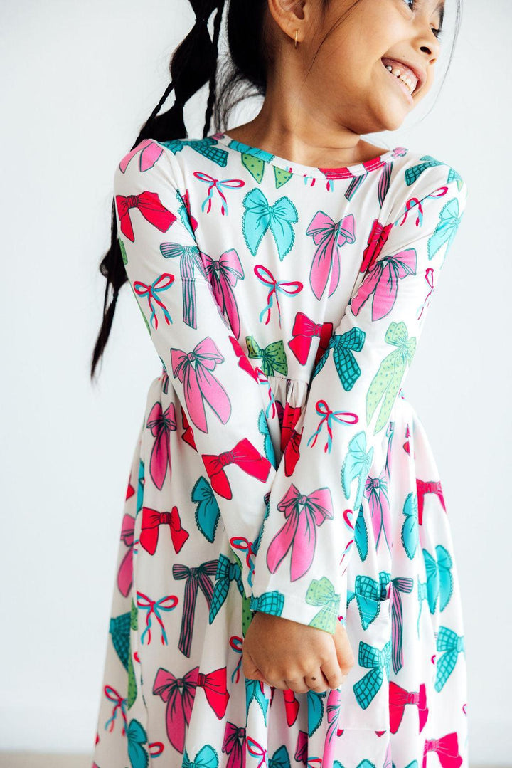 Twirls &amp; Ties L/S Pocket Twirl Dress