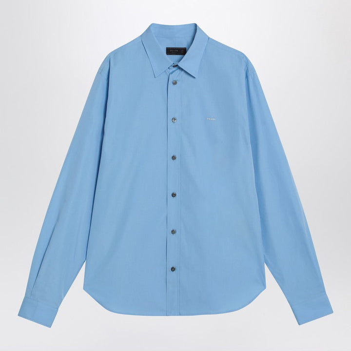 Prada Light Blue Cotton Shirt Men