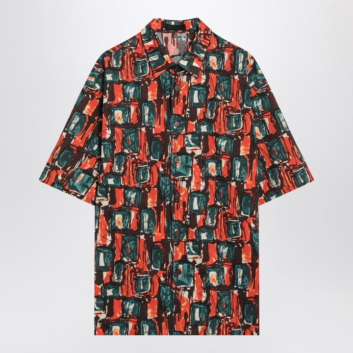 Prada Multicoloured Cotton Print Shirt Men