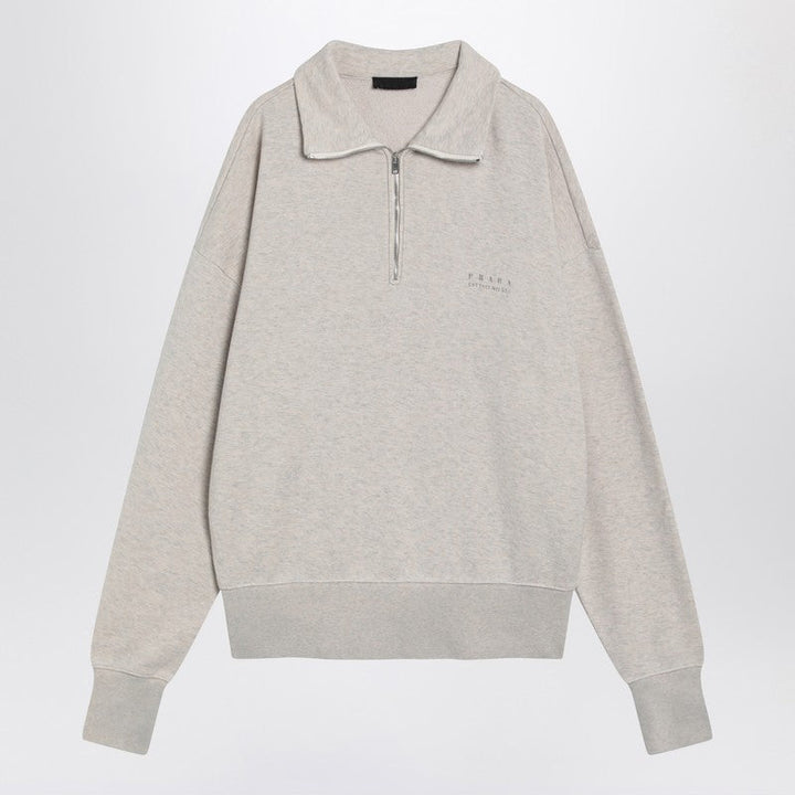 Prada Natural-Coloured Cotton Polo With Zip Men