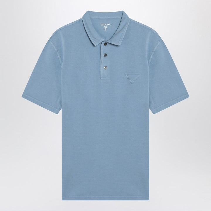 Prada Periwinkle-Coloured Polo Shirt In Cotton Men