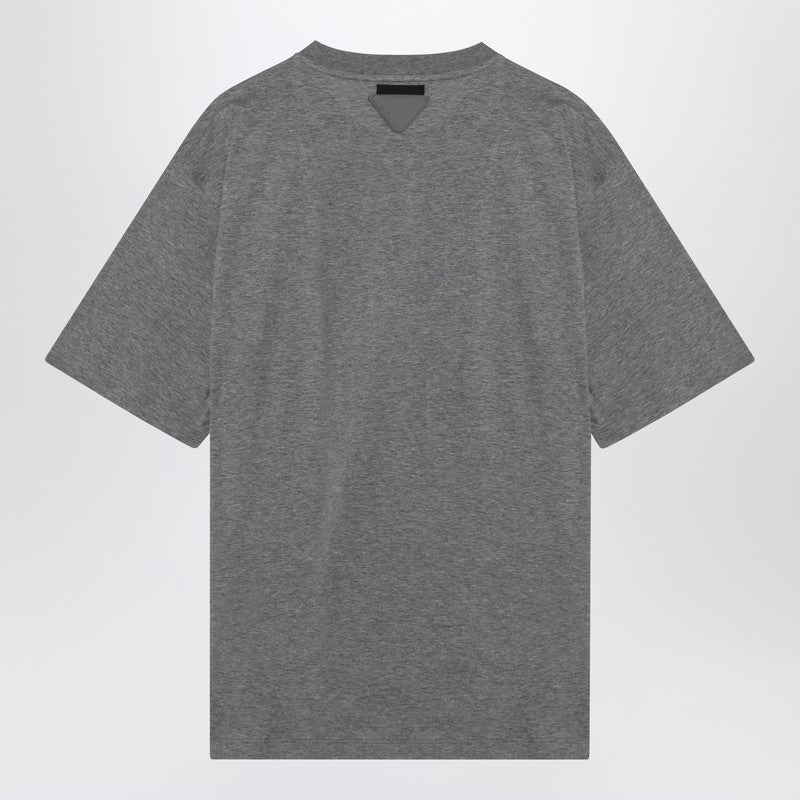 Prada Slate Grey Cotton T-Shirt Men