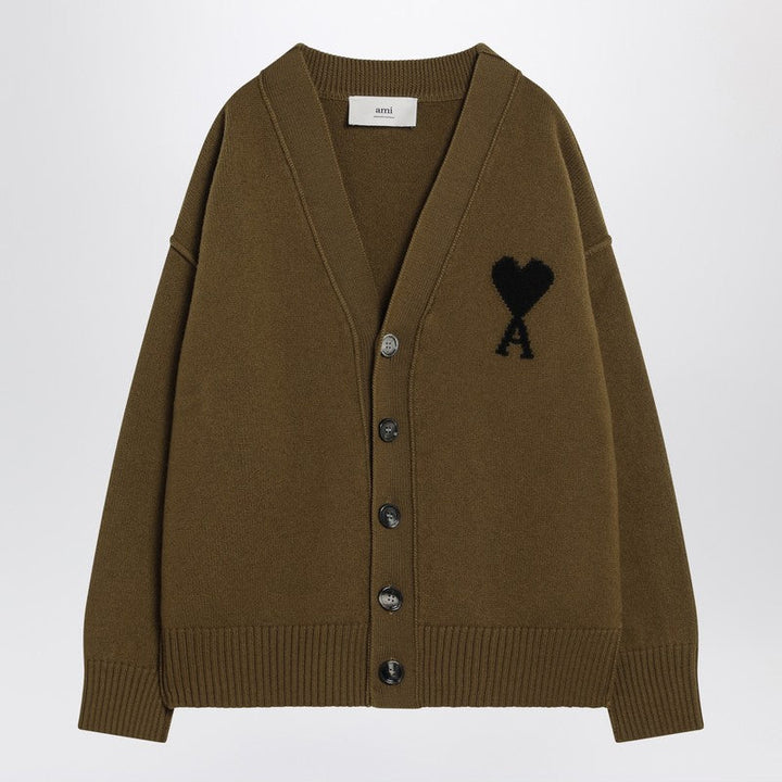 Ami Paris Ami De Coeur Bronze Cardigan Women