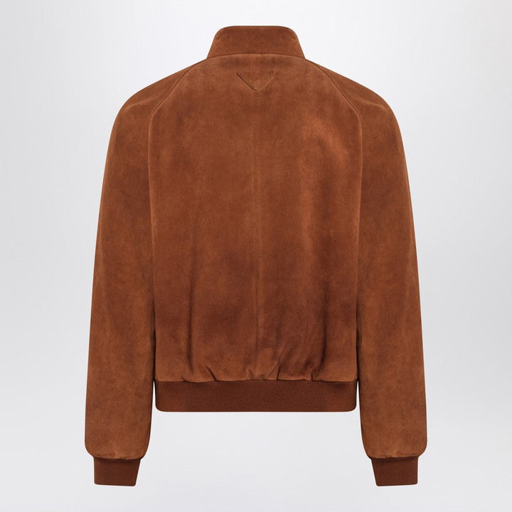 Prada Camel-Coloured Suede Bomber Jacket Men