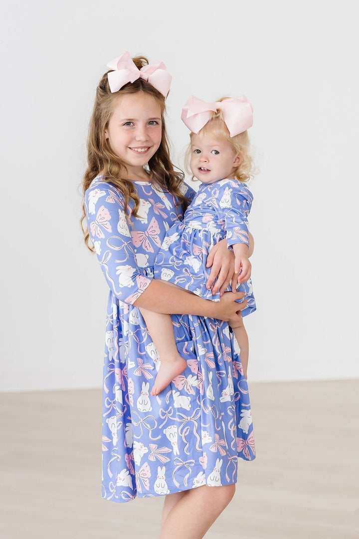 Hop, Skip &amp; Twirl 3/4 Sleeve Pocket Twirl Dress