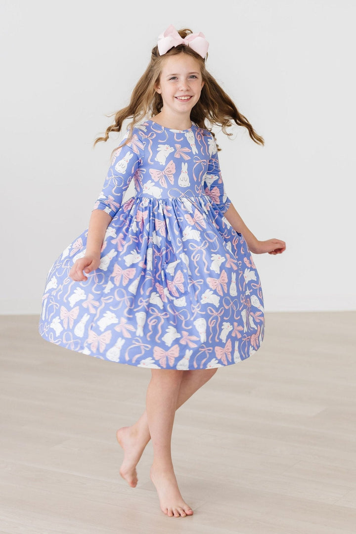Hop, Skip &amp; Twirl 3/4 Sleeve Pocket Twirl Dress