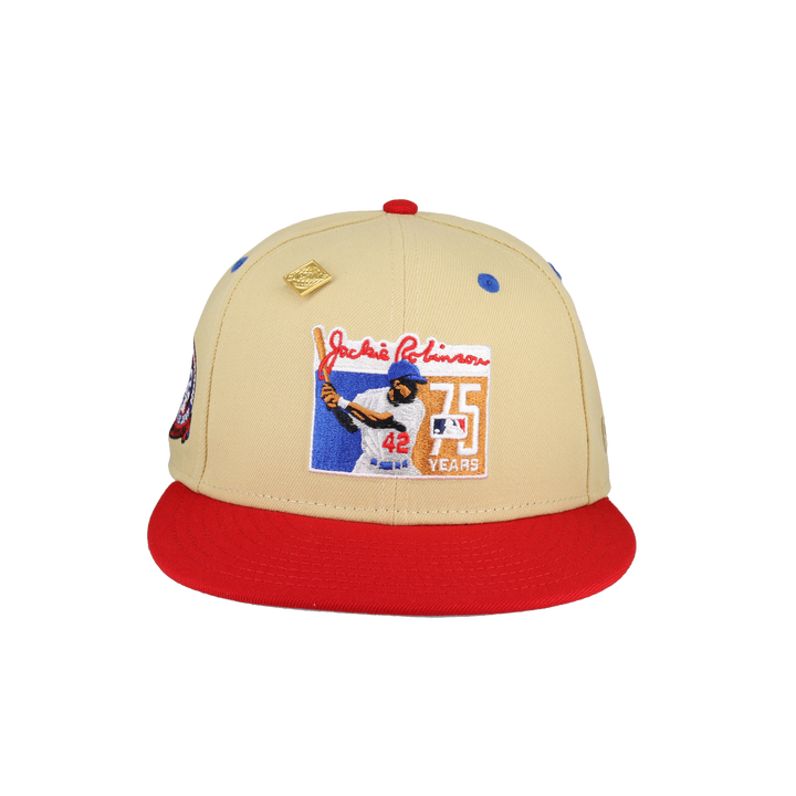 Jackie Robinson Logo Vegas Gold Jackie 42 Patch 59Fifty Fitted Hat