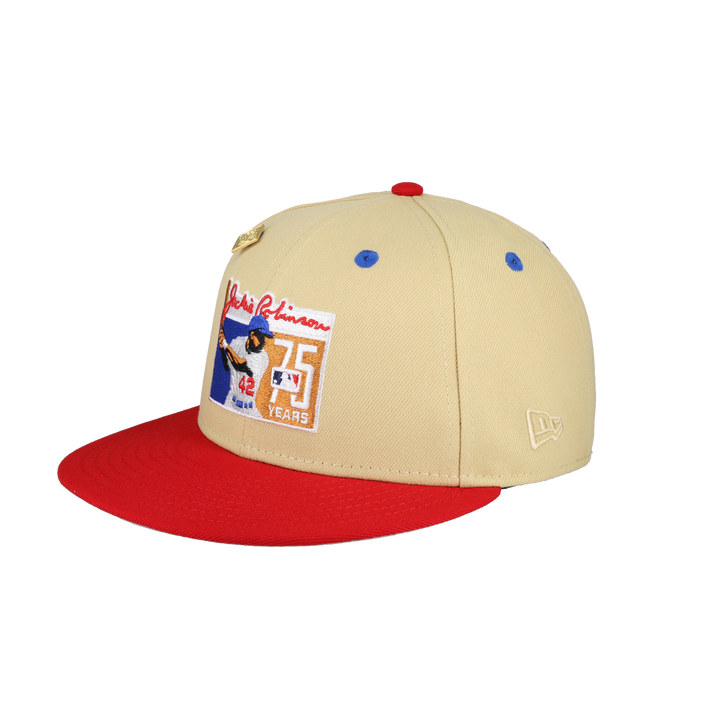 Jackie Robinson Logo Vegas Gold Jackie 42 Patch 59Fifty Fitted Hat