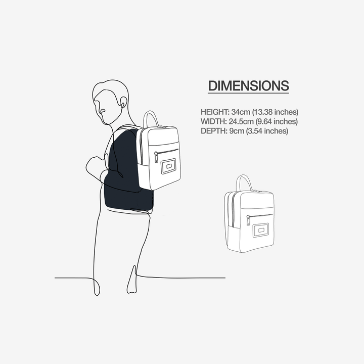 Vegan Urban Luxe Backpack 13” | BYMANYC ® New York Minimalist Design