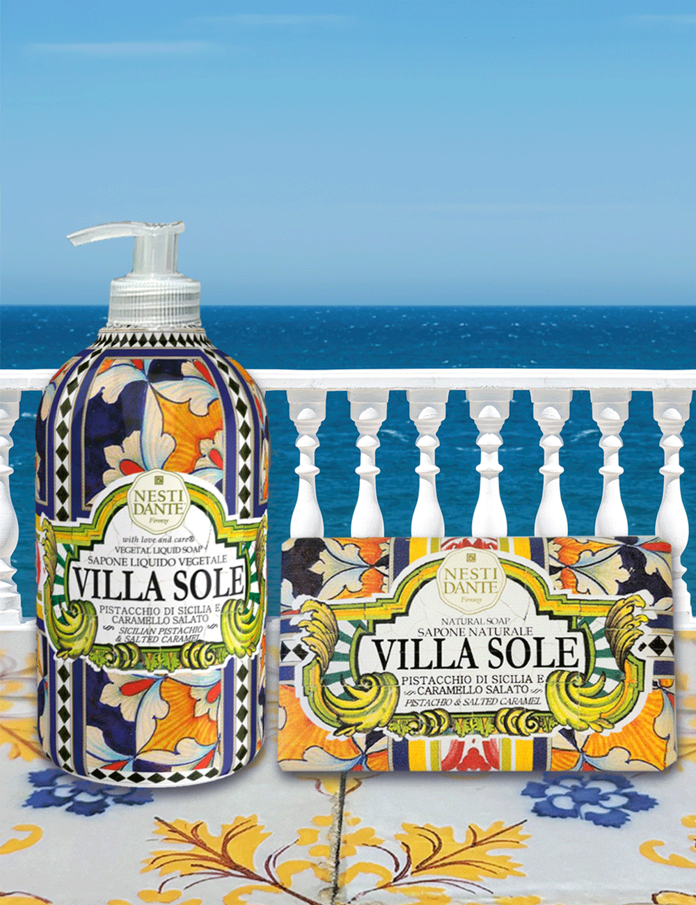 Nesti Dante Villa Sole Sicilian Pistachio &amp; Salted Caramel Liquid Soap 500 ml