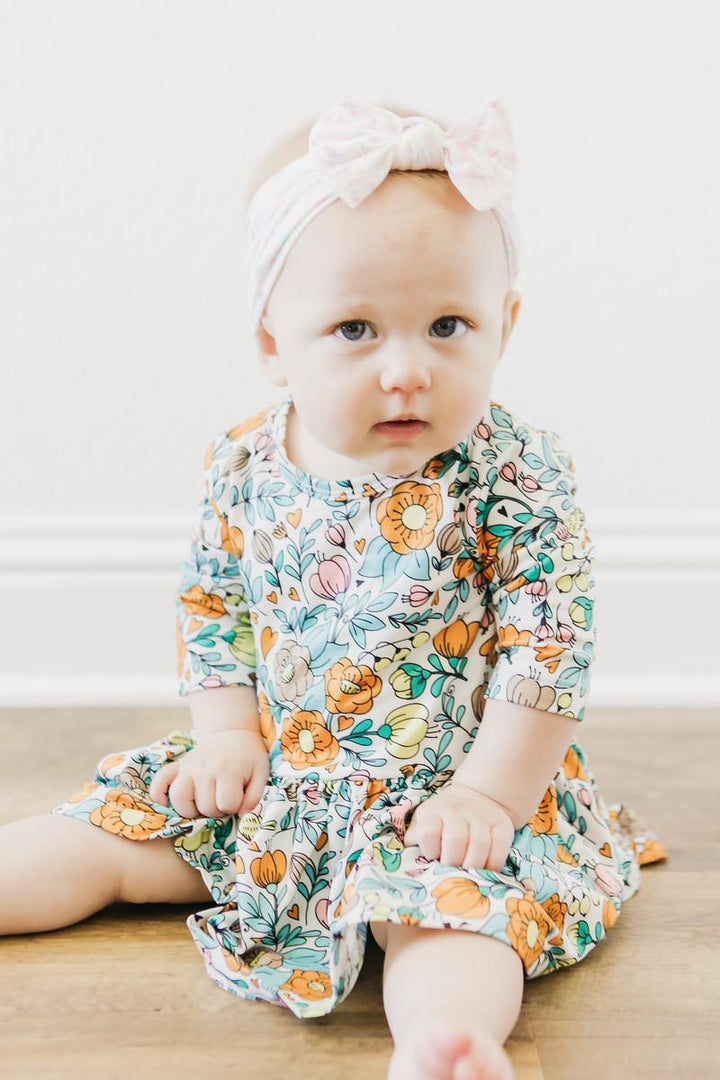 Vintage Vibes 3/4 Sleeve Twirl Bodysuit