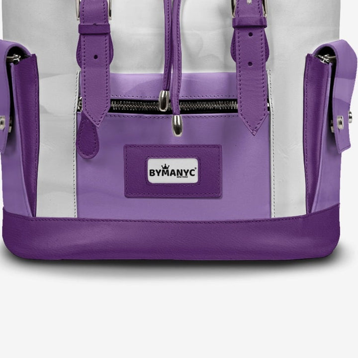Violet & White Couture Eco Backpack – BYMANYC ® New York (Handmade in Italy)