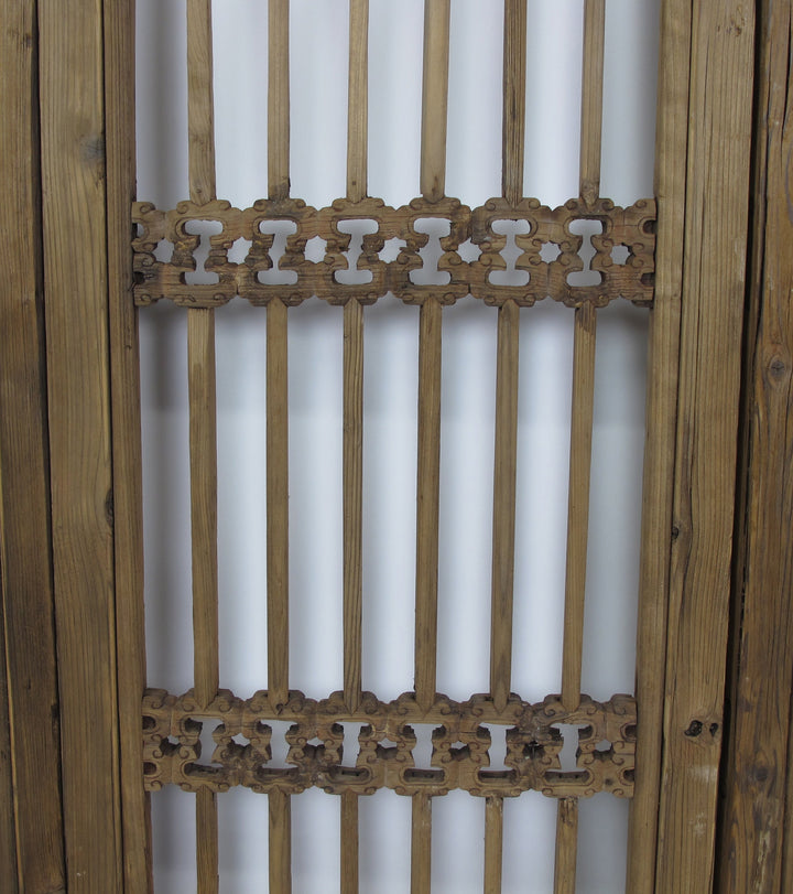 Three Antique Chinese Wood Screen Panels